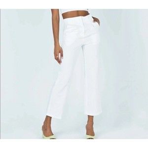 White High Rise Paper Bag Waist Princess Polly Pants